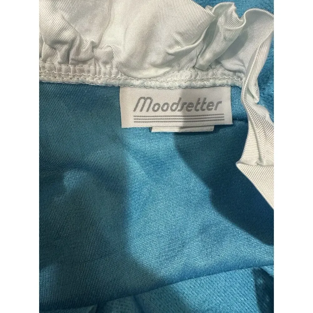 Vintage Moodsetter Nightgown Robe House Coat Blue Cottage Victorian Zip Sz.Small
